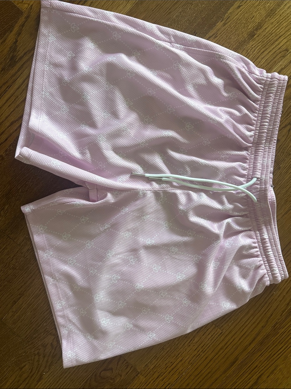 Kids Light Pink Drawstring Athletic Shorts